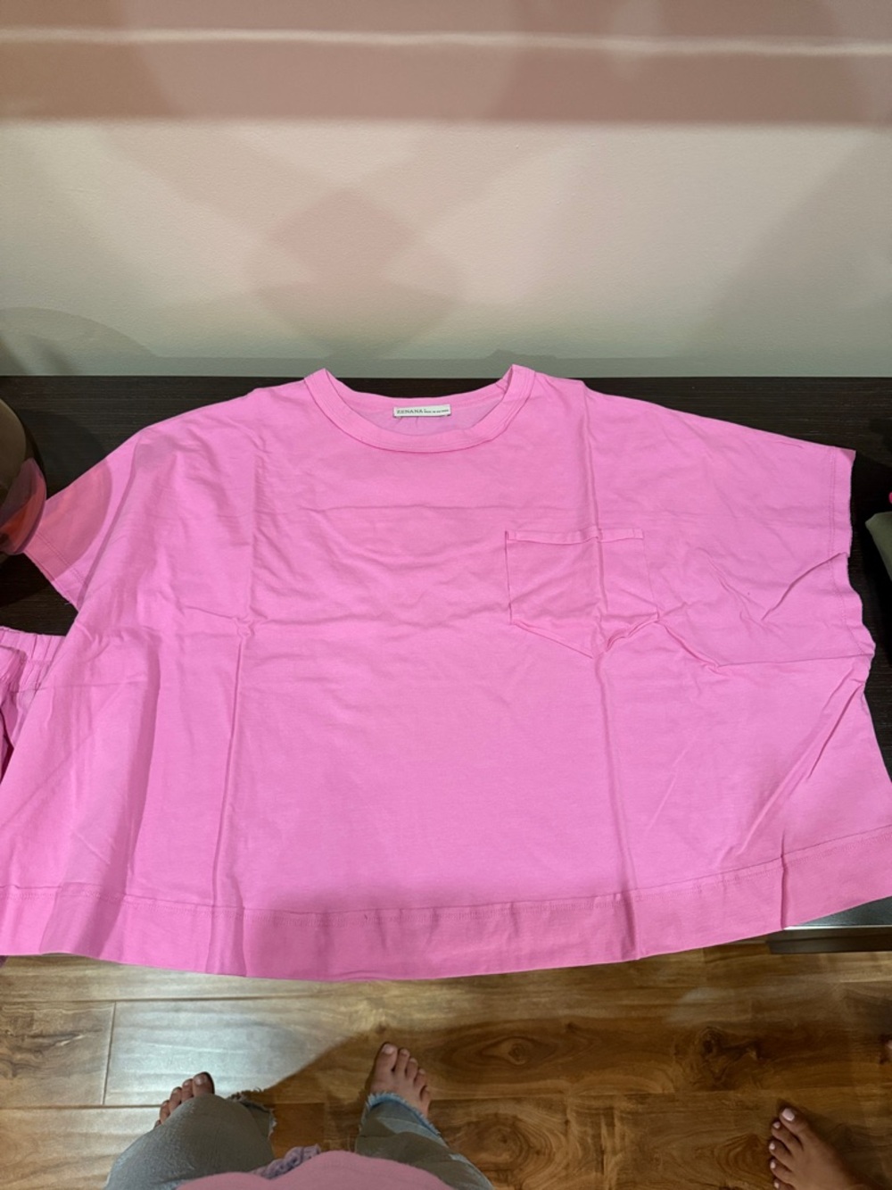 Casual Elastic-Waist Pink Set